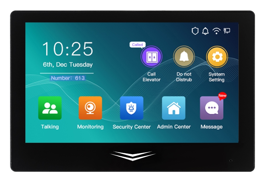 Unitate interioară de 7 inci interfon interfon pentru telefoane video care apelează la vilă